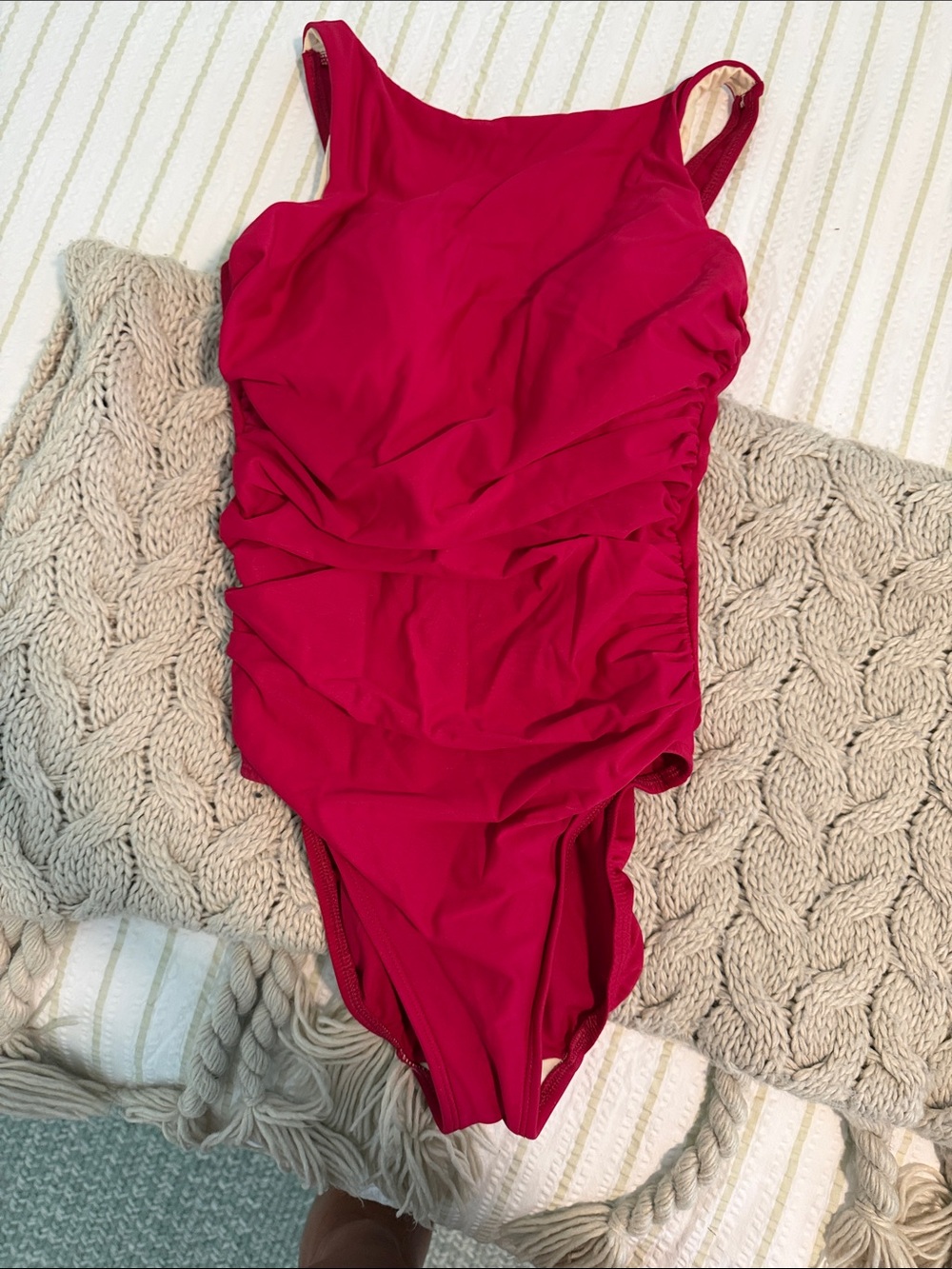 Miraclesuit Bright Red Girls One-Piece Swimsuit with Ruching